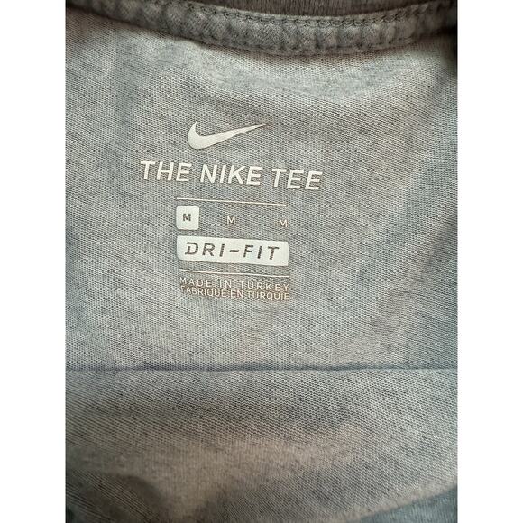 Nike Logo T-Shirt Men's Medium Gray Dri-Fit Just Do It Athletic Tee - Picture 3 of 6